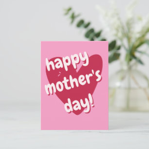 Happy Mother's Day! Big Pink Heart Postcard