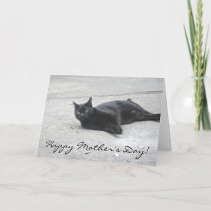 Happy Mother's Day Black  Cat greeting card