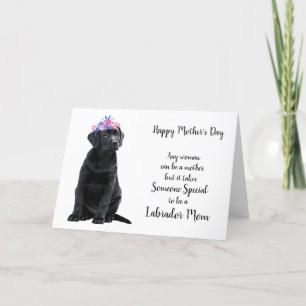 Happy Mothers Day Black Lab Dog - Labrador Mom Holiday Card