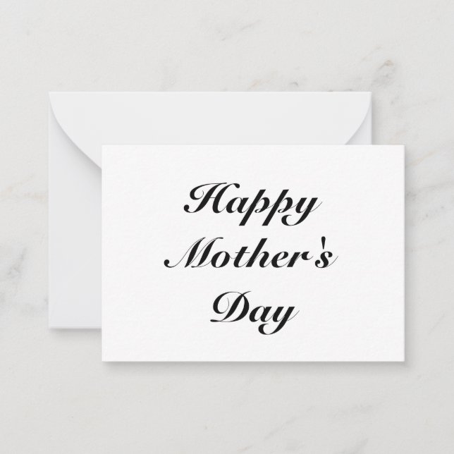 Happy Mother's Day black script classic elegant Card (Front)