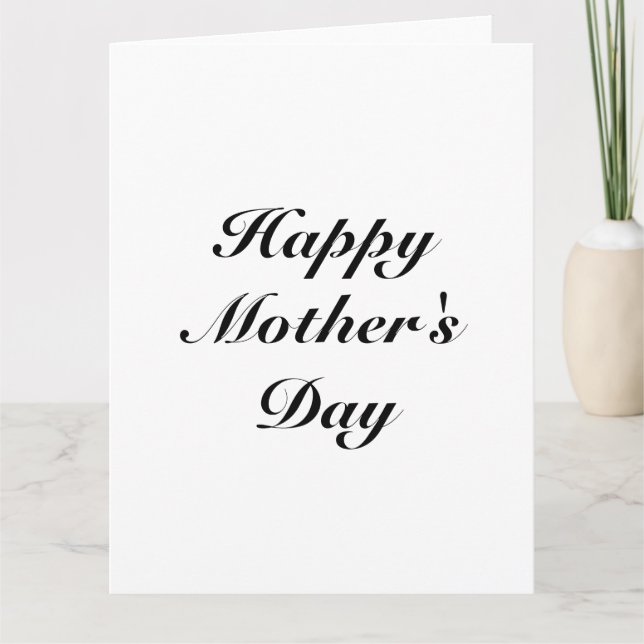 Happy Mother's Day black white custom script chic Card (Front)