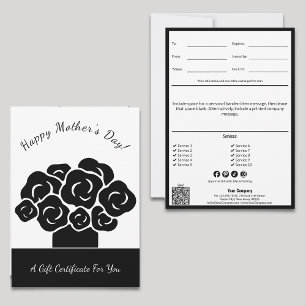 Happy Mother's Day Black White Gift Certificate