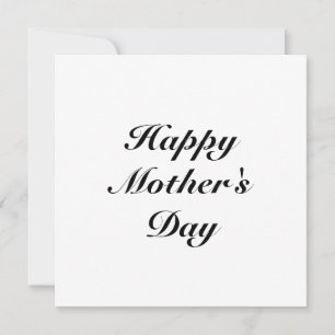 Happy Mother's Day black white script elegant  Card