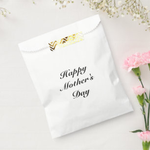 Happy Mother's Day black white script elegant chic Favour Bag