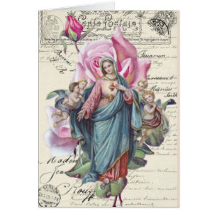 Happy Mother's Day Blessed Virgin Mary Pink Rose