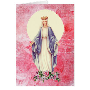 Happy Mother's Day  Blessed Virgin Mary Pink Roses