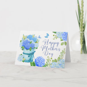 Happy Mother's Day Blue Hydrangea Flowers Card