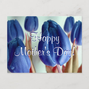 Happy Mother's Day Blue Tulips Postcard