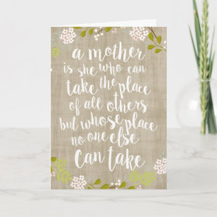 Happy Mother's Day Burlap Garden Floral Card