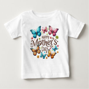 Happy Mother's Day Butterflies Clipart-61718 Wham- Baby T-Shirt