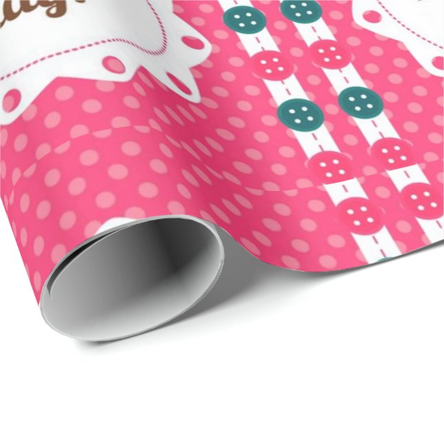 Happy Mothers Day Buttons Wrapping Paper (Roll Corner)
