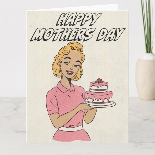 Happy mothers Day Cake Card (Front)