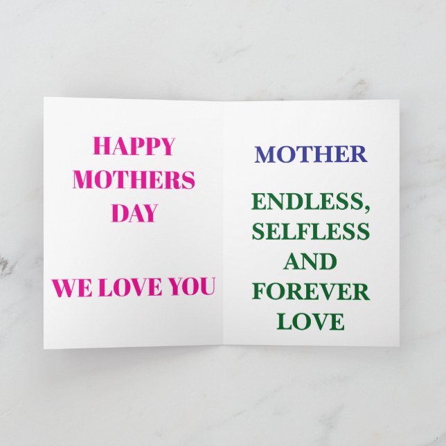 HAPPY MOTHERS DAY  CARD (Inside)