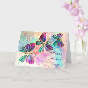 Happy Mother's Day Card Colourful Butterflies