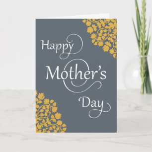 Happy Mother's Day Card with Floral Accent