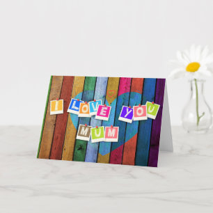 Happy Mother's Day Card with Text I Love Your Mom