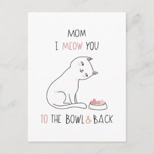 Happy Mother's Day Cat Mom to the Moon and back Postcard