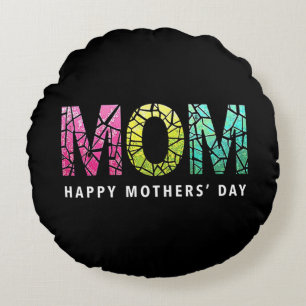 Happy Mothers' Day Celebration Gift Round Pillow