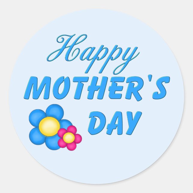Happy Mothers Day Classic Round Sticker (Front)