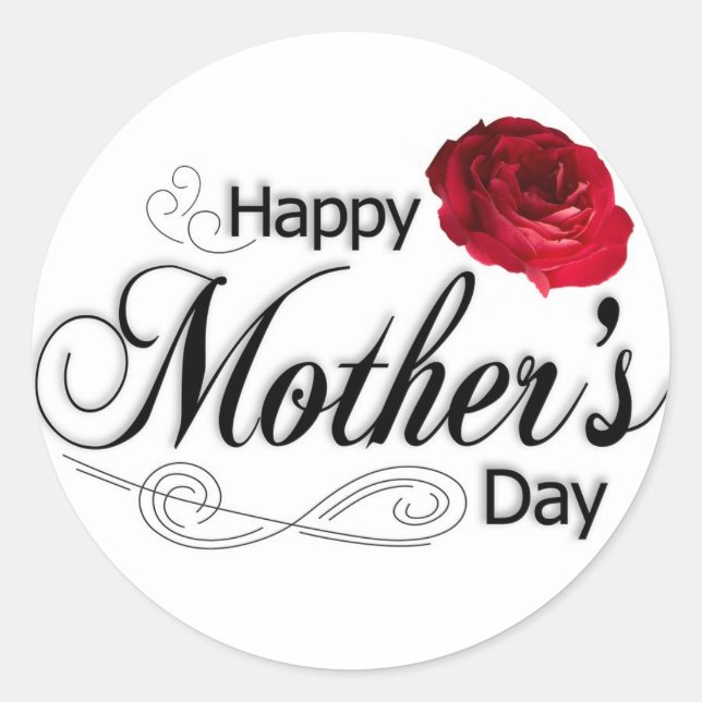 Happy Mother's Day Classic Round Sticker (Front)