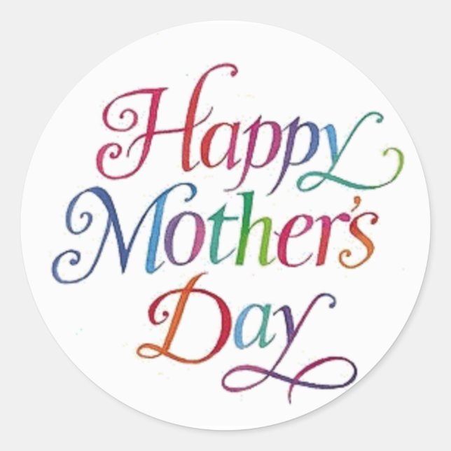Happy Mother's Day Classic Round Sticker (Front)