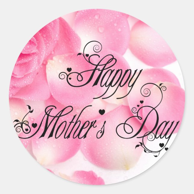 Happy Mothers Day Classic Round Sticker (Front)