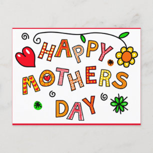 Happy Mother's Day, colourful design, Postcard