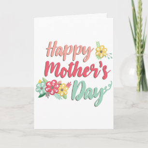 Happy Mother's Day Colourful Flowers Greeting Card
