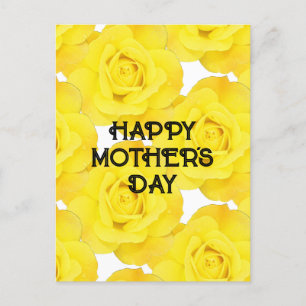 Happy Mother's Day Custom Message Yellow Floral Postcard