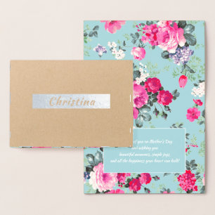 Happy Mother's Day. Custom Name Luxury Foil Card