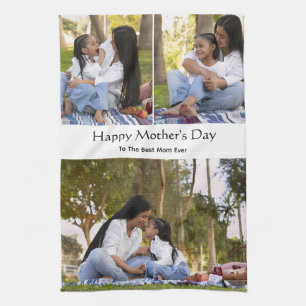 Happy Mother's Day Custom Photo Poster For Mom Kitchen Towel