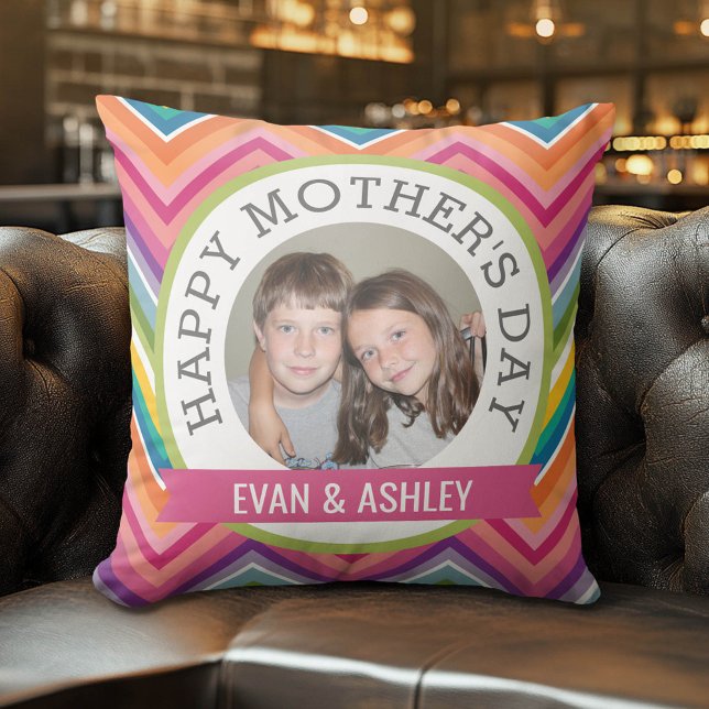 Happy Mother's Day - Custom Photo Template Throw Pillow (Custom Photo Pillow)