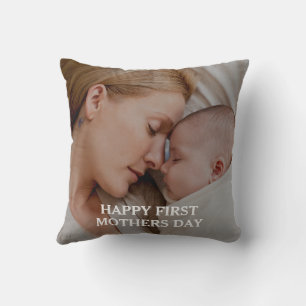 Happy mothers day Custom photo Throw Pillow