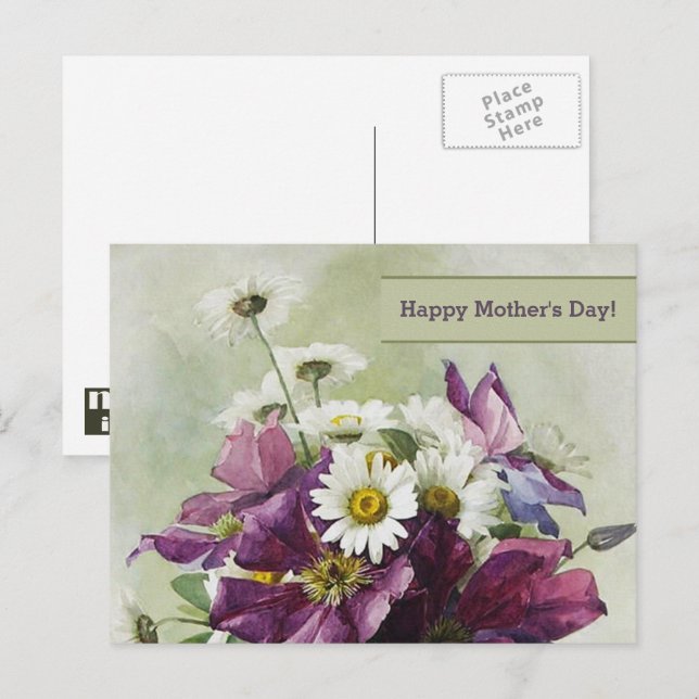 Happy Mother's Day Customizable Postcards (Front/Back)