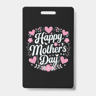 Happy Mother's Day Cute Floral Mom Grandma Badge