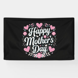 Happy Mother's Day Cute Floral Mom Grandma Banner