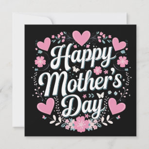 Happy Mother's Day Cute Floral Mom Grandma Invitation