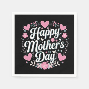 Happy Mother's Day Cute Floral Mom Grandma Napkin