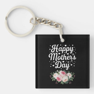 Happy Mother's Day Cute Floral Mom Grandma Wife Keychain