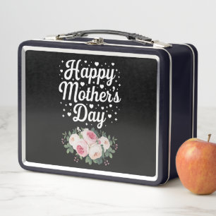 Happy Mother's Day Cute Floral Mom Grandma Wife Metal Lunch Box