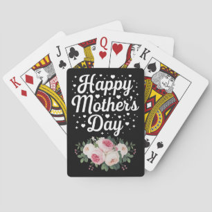 Happy Mother's Day Cute Floral Mom Grandma Wife Playing Cards