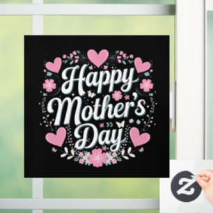 Happy Mother's Day Cute Floral Mom Grandma Window Cling
