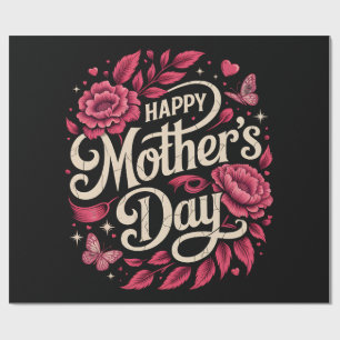 Happy Mothers Day Cute Floral Mom Wrapping Paper