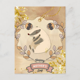 Happy Mother's Day Cute Fun Raccoon Postcard