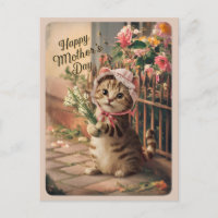 Happy Mother's Day Cute Vintage Cat Retro