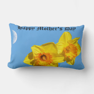 Happy Mother's Day Daffodils Gold Medal flowers Lumbar Pillow