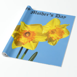 Happy Mother's Day Daffodils Gold Medal flowers  Wrapping Paper