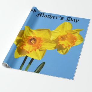 Happy Mother's Day Daffodils Gold Medal flowers Wrapping Paper