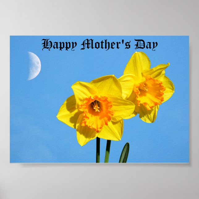 Happy Mother's Day Daffodils Gold Medal Poster (Front)