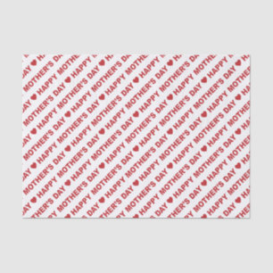 Happy Mother's Day Dark Red on White Tissue Paper